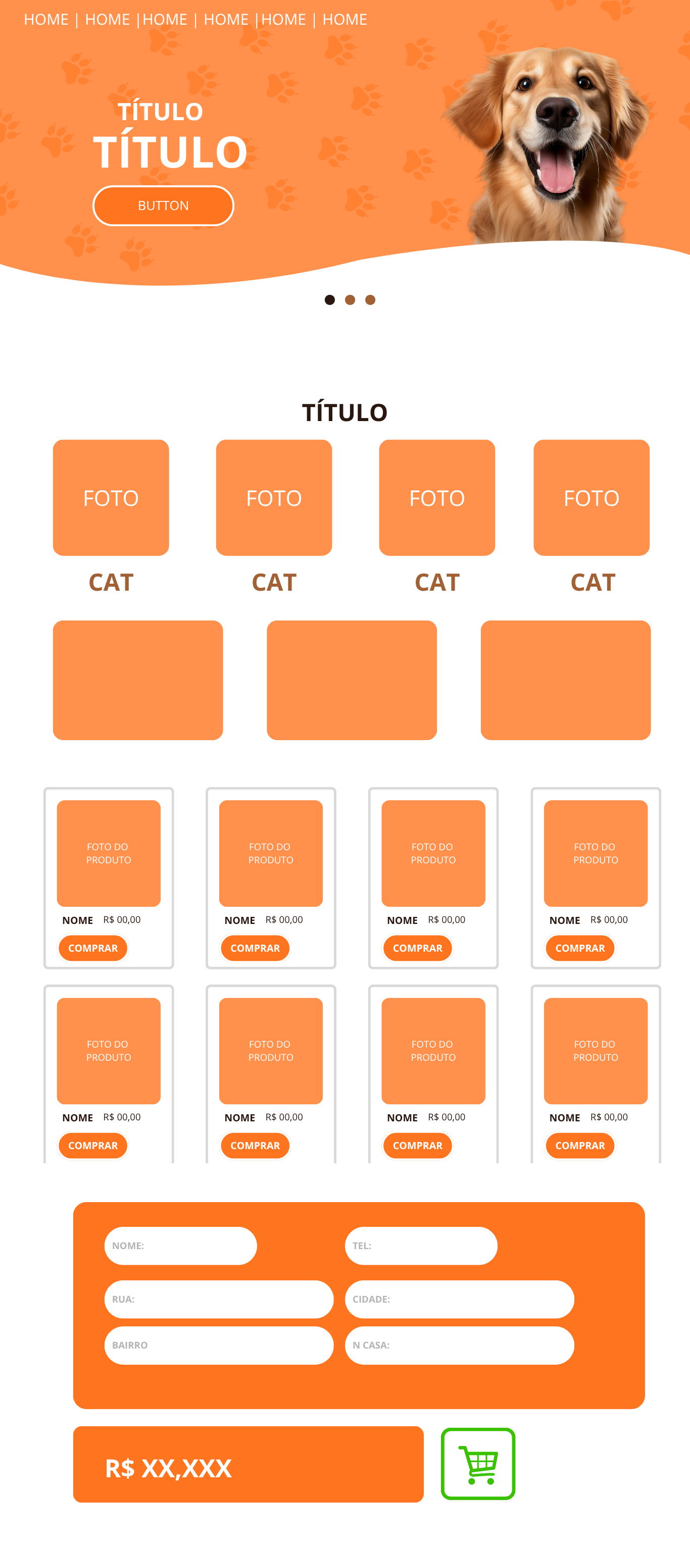 Modelo site pet shop